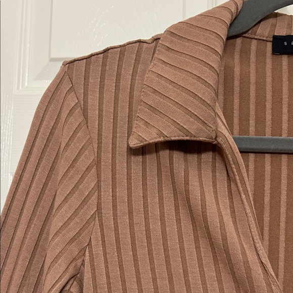 Sanctuary Ribbed Button-Down Shirt Butterscotch Long Flared Sleeve oversized XS - Picture 3 of 13